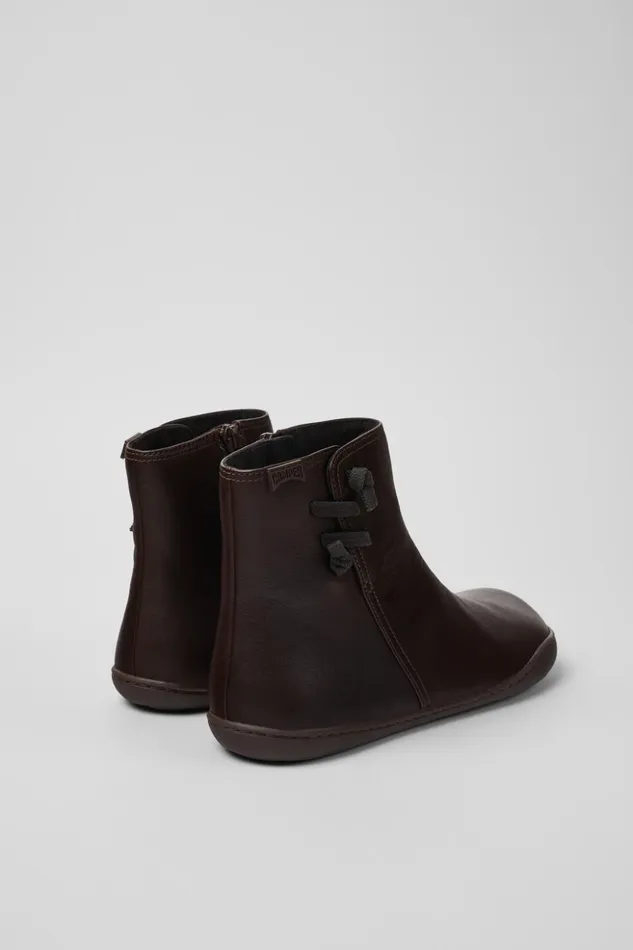 Women Peu Brown Leather Boots Camper Ankle Boots Women Peu Brown Leather Boots Camper Ankle Boots