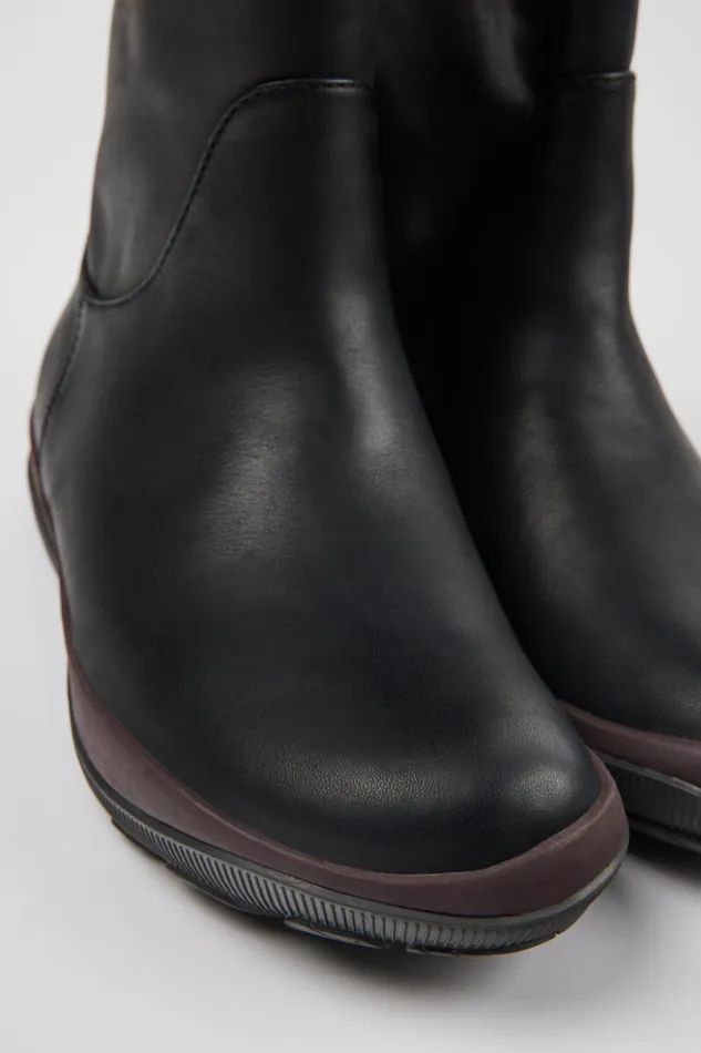 Women Peu Pista GORETEX Black Leather Boots Camper Boots