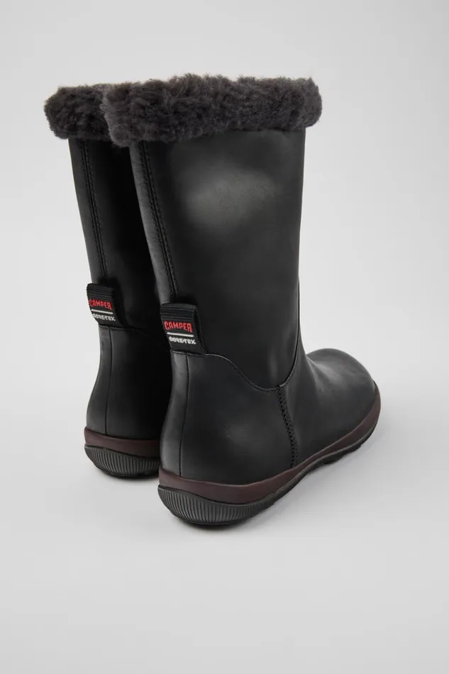 Women Peu Pista GORETEX Black Leather Boots Camper Boots Women Peu Pista GORETEX Black Leather Boots Camper Boots