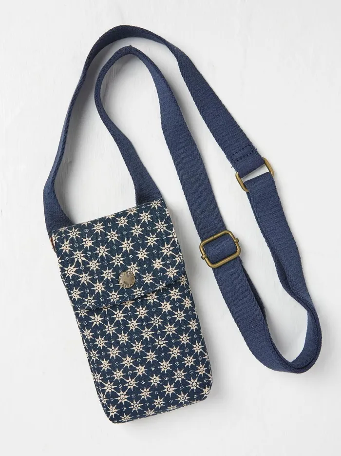 Women Phone Bags Fat Face Blue Canvas Phone Bag