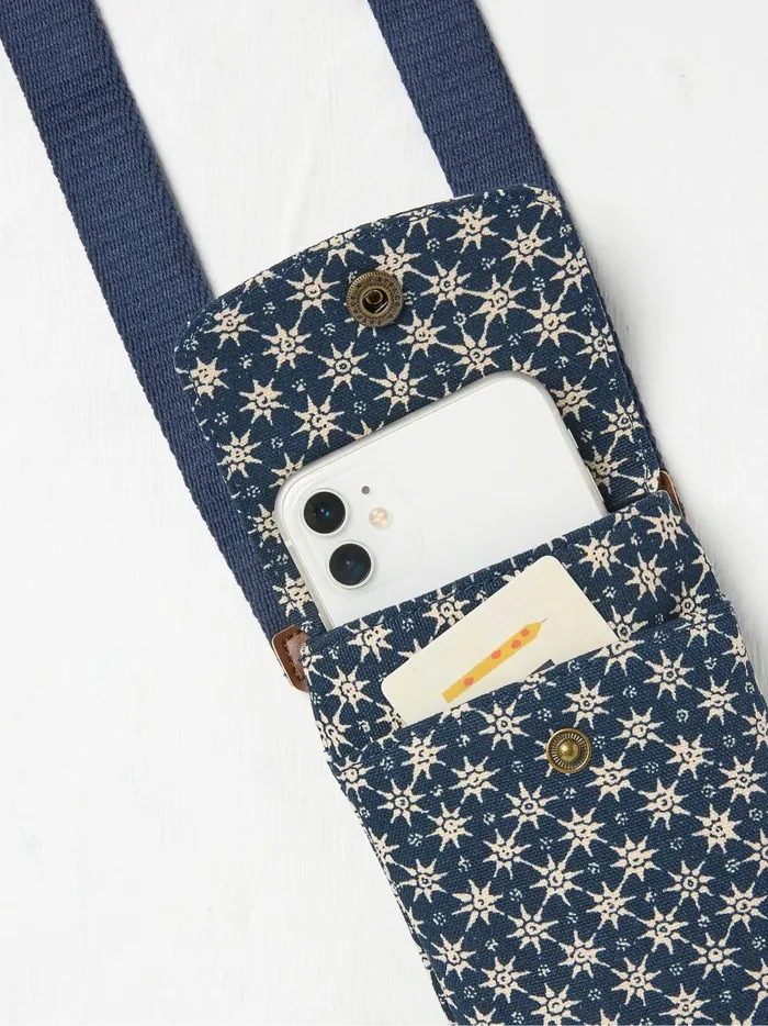 Women Phone Bags Fat Face Blue Canvas Phone Bag