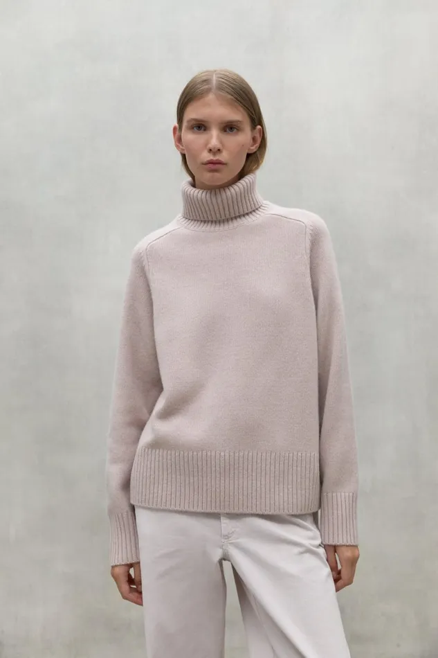 Women Pink Caqui Turtleneck Ecoalf Knitwear