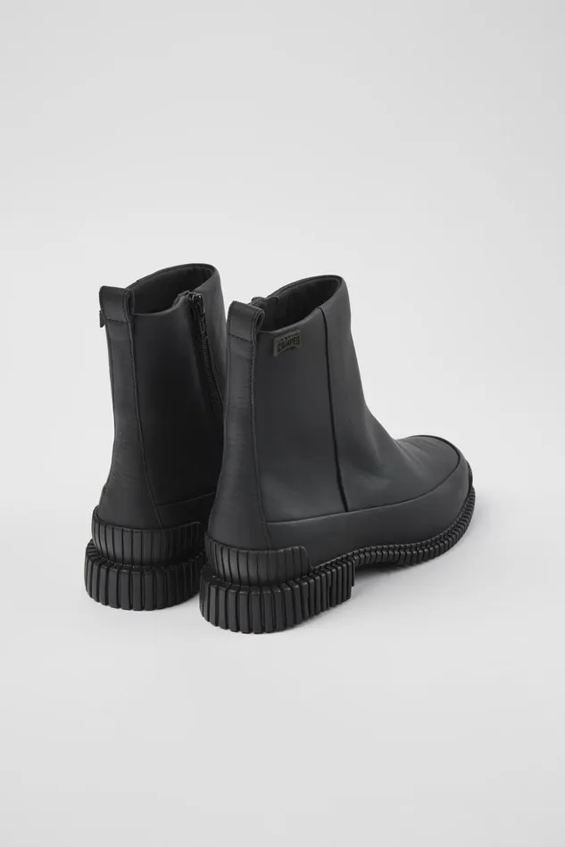 Women Pix Black Leather Boots Camper Ankle Boots Women Pix Black Leather Boots Camper Ankle Boots