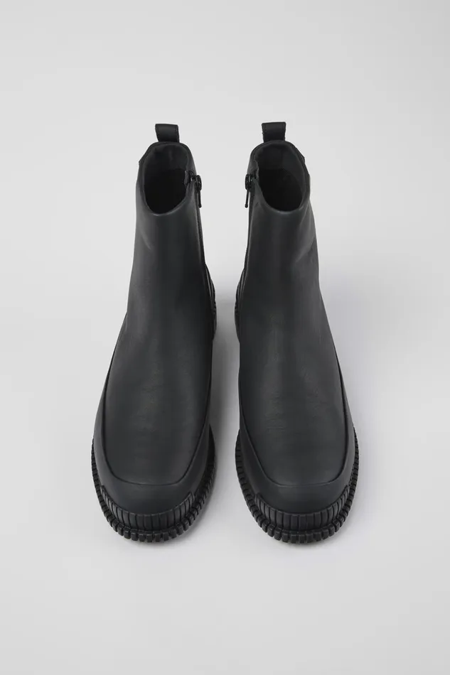 Women Pix Black Leather Boots Camper Ankle Boots Women Pix Black Leather Boots Camper Ankle Boots
