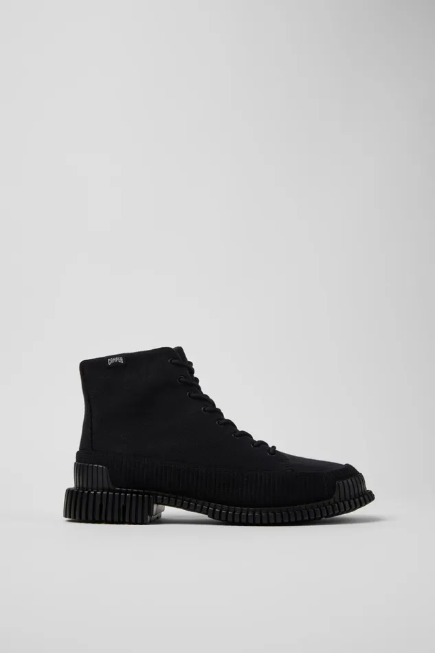 Women Pix TENCEL Black Textile Ankle Boots Camper Ankle Boots Women Pix TENCEL Black Textile Ankle Boots Camper Ankle Boots