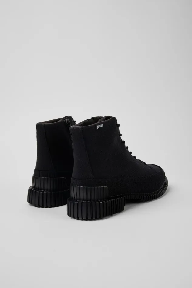 Women Pix TENCEL Black Textile Ankle Boots Camper Ankle Boots Women Pix TENCEL Black Textile Ankle Boots Camper Ankle Boots