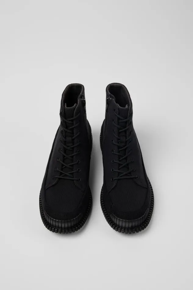 Women Pix TENCEL Black Textile Ankle Boots Camper Ankle Boots Women Pix TENCEL Black Textile Ankle Boots Camper Ankle Boots