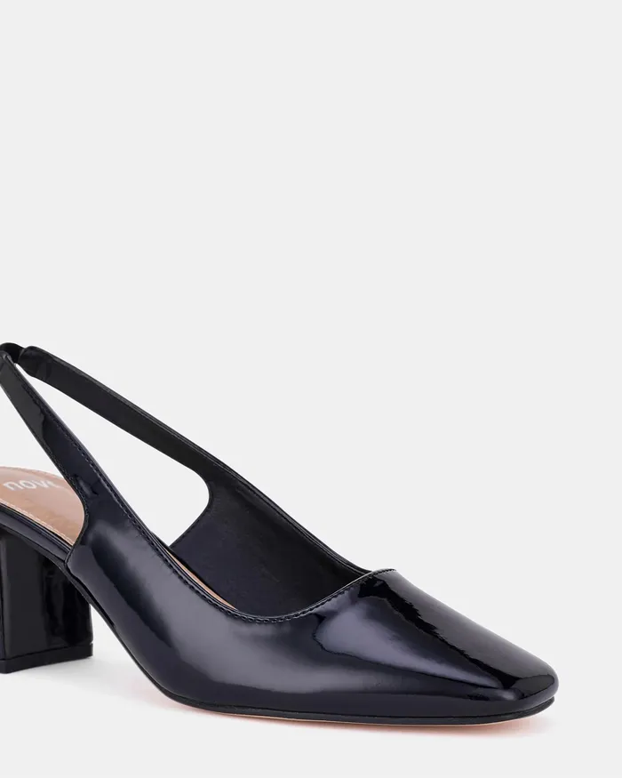 Women Pumps NOVO Shoes ISHANI Black Patent