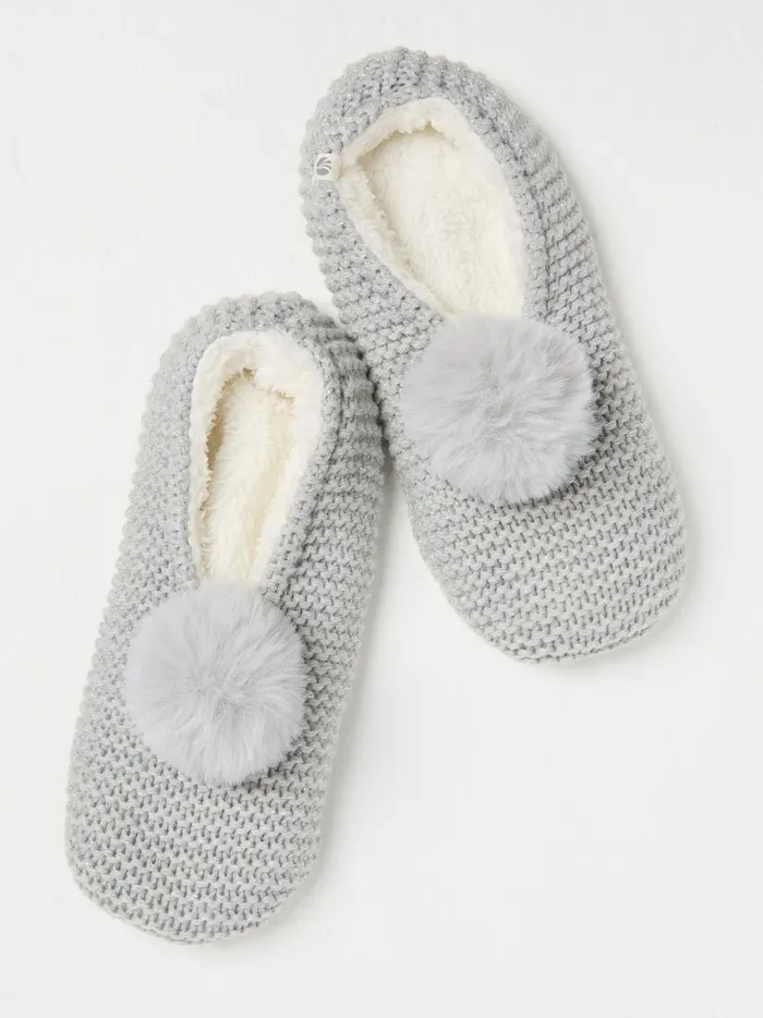 Women Pyjamas and Nightwear Fat Face Grey Short Slipper Socks
