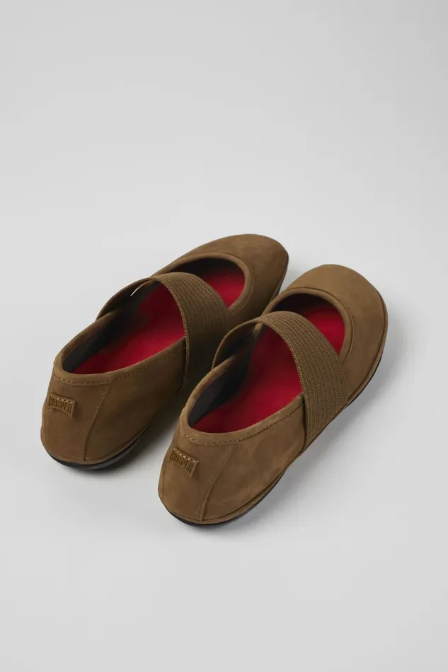 Women Right Brown Nubuck Ballerinas Camper Ballerinas Women Right Brown Nubuck Ballerinas Camper Ballerinas