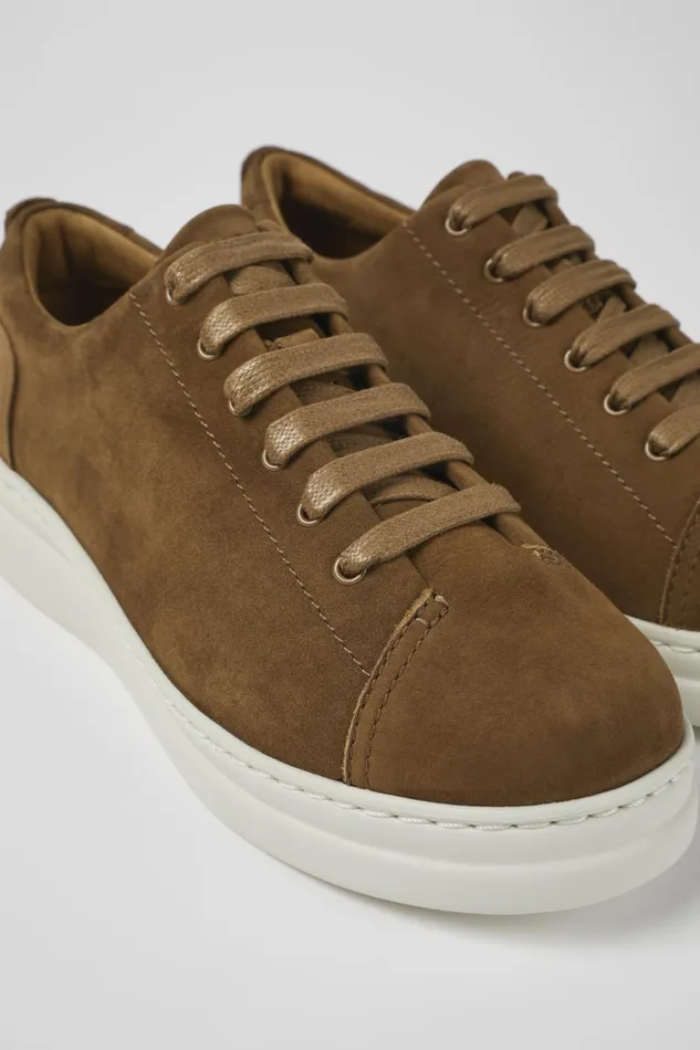 Women Runner Up Brown Nubuck Sneakers Camper Sneakers