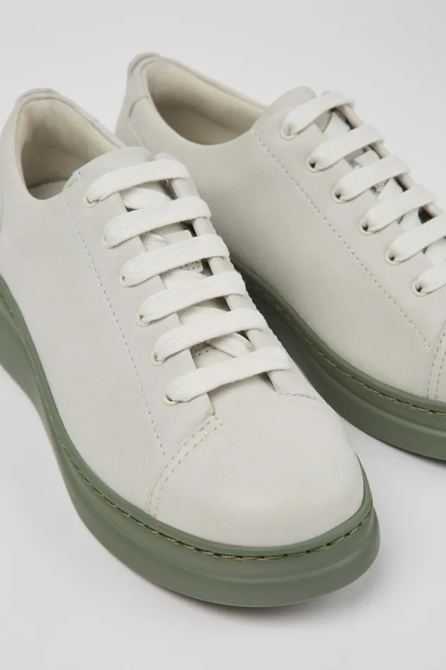 Women Runner Up White Nondyed Leather Sneakers Camper Sneakers