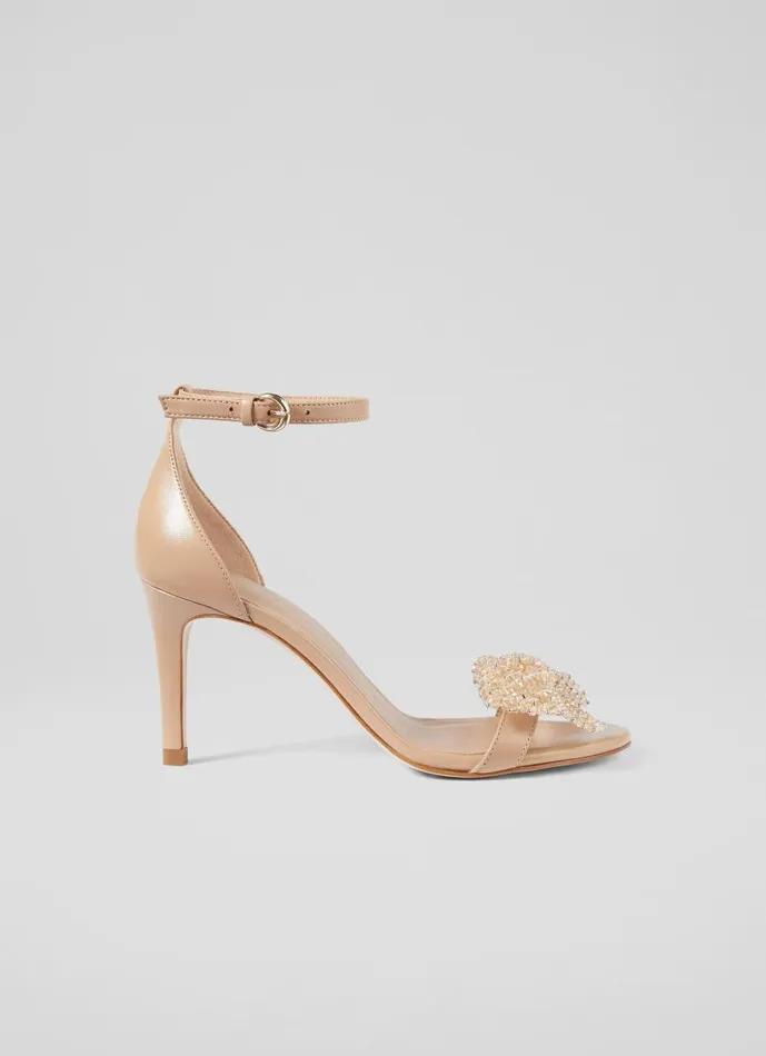 Women Sandals LKBennett Cristabel Trench Sparkle Bow Sandal Trench