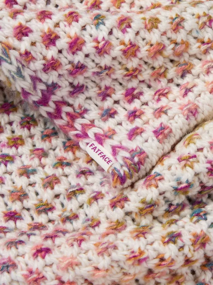 Women Scarves Fat Face Ivory Spacedye Knit Snood