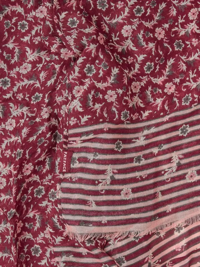 Women Scarves Fat Face Wild Pink Ditsy Lightweight Printed Scarf