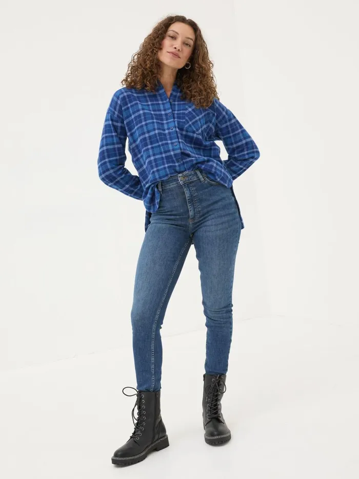 Women Shirts and Blouses Fat Face Blue 100 Cotton Carolin Check Shirt Women Shirts and Blouses Fat Face Blue 100 Cotton Carolin Check Shirt