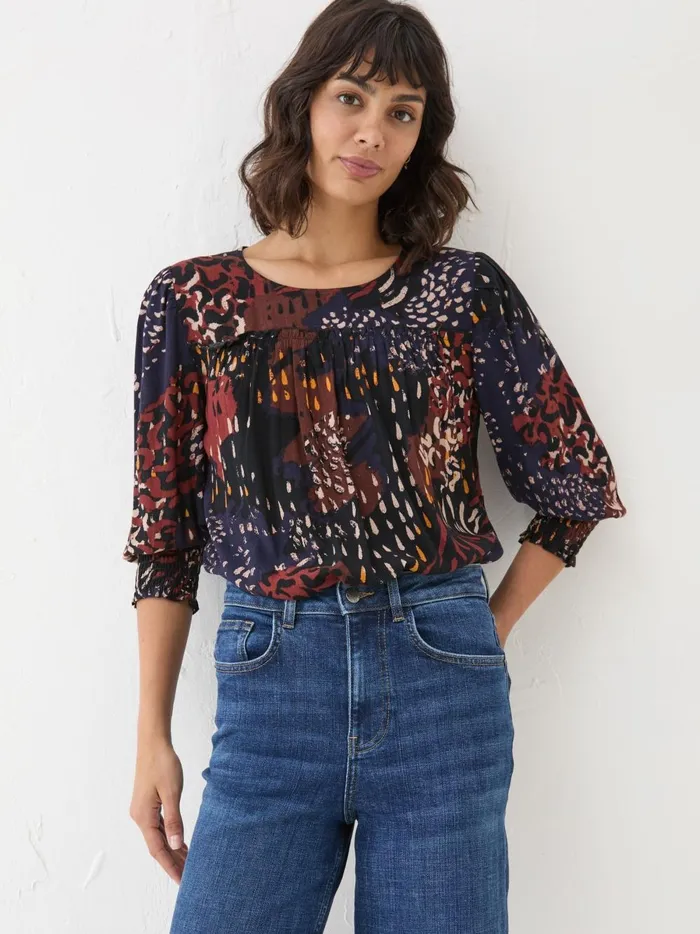 Women Shirts and Blouses Fat Face Multi Shelly Animal Blouse