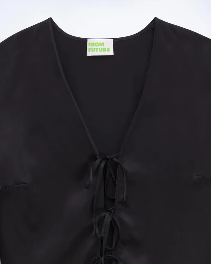 Women Shirts TShirts and Tops From Future Long Sleeve Top With Lace Edges Black
