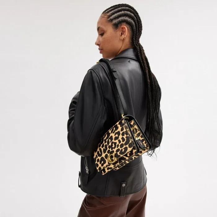 Women Shoulder Bags and Hobos Coach Bandit Shoulder Bag In Haircalf With Leopard Print Brassleopard