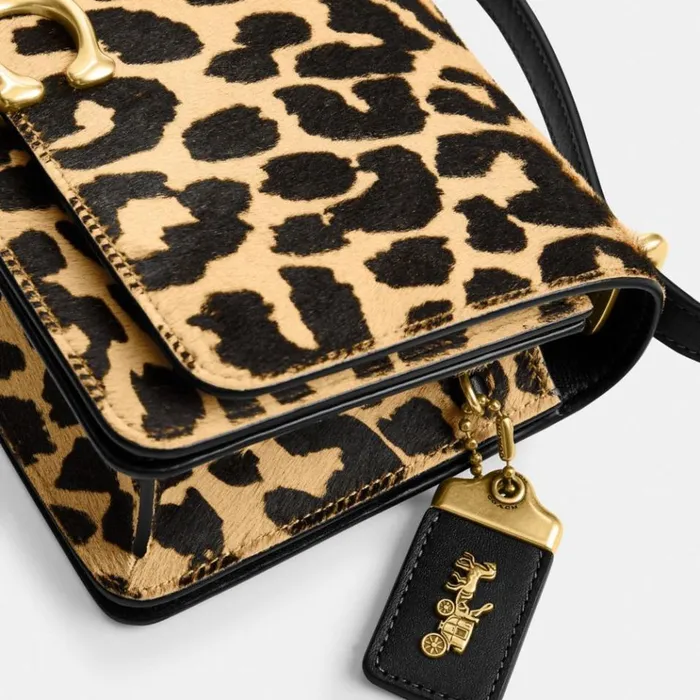 Women Shoulder Bags and Hobos Coach Bandit Shoulder Bag In Haircalf With Leopard Print Brassleopard
