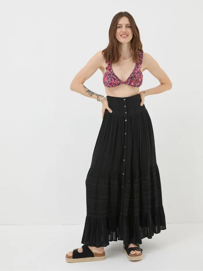 Women Skirts Fat Face Rhea Black Beach Maxi Skirt