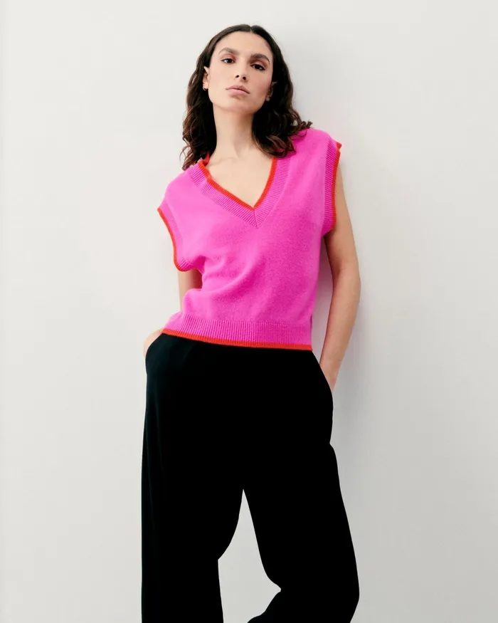 Women Sleeveless Sweaters From Future TwoTone Sleeveless Sweater Tropical Pink Women Sleeveless Sweaters From Future TwoTone Sleeveless Sweater Tropical Pink