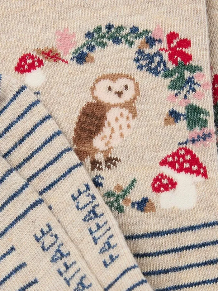 Women Socks and Tights Fat Face Oatmeal Owl Wreath Socks 1 Pack Size 47