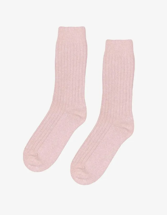 Women Socks Colorful Standard Merino Wool Blend Sock Faded Pink