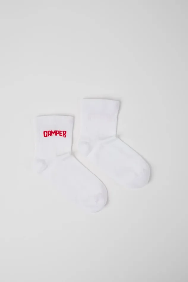 Women Socks White Organic Cotton Socks Camper Socks