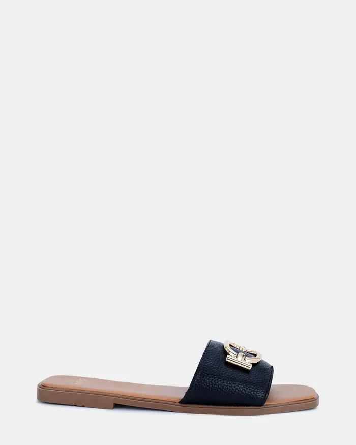 Women SONORA BLACK Sandals Slides NOVO Shoes