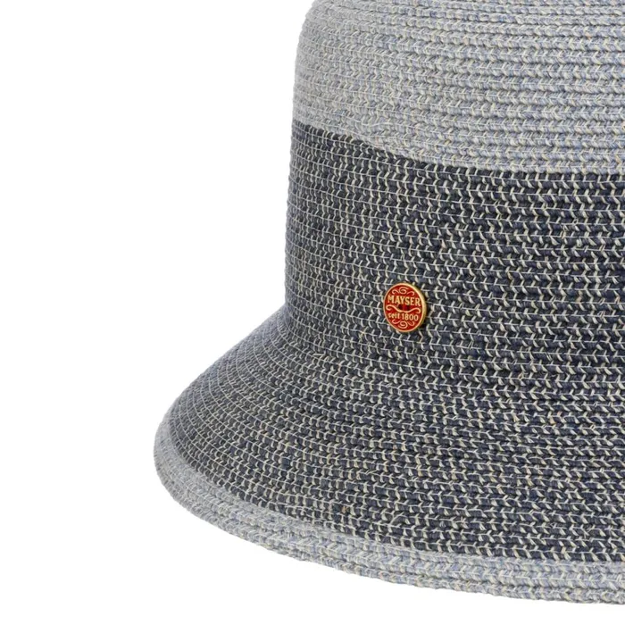 Women Straw Hats Mayser Twotone Block Fabric Hat With UV Protection Natural Beige