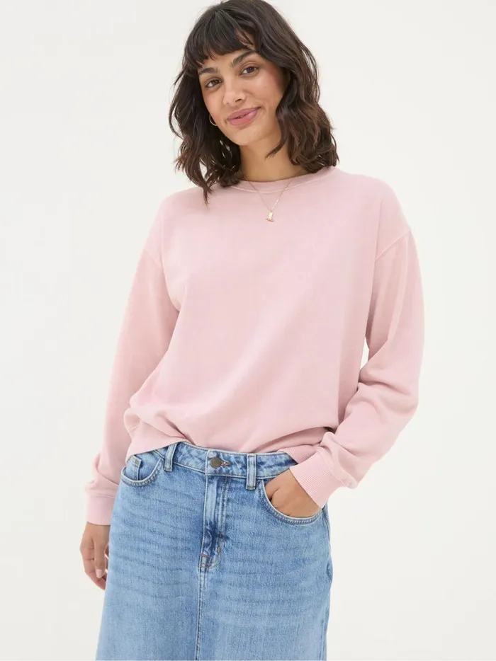 Women Sweatshirts and Hoodies Fat Face Georgia Pink Crew Sweatshirt