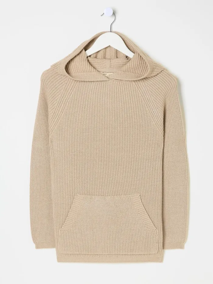 Women Sweatshirts and Hoodies Fat Face Oatmeal Knitted Hoodie