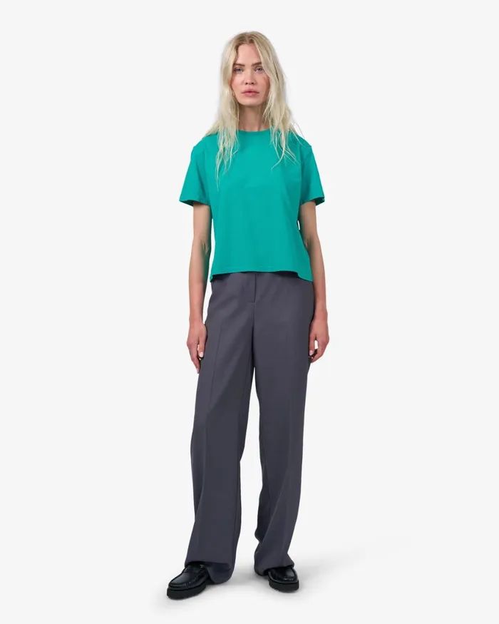 Women TShirts Colorful Standard Organic Boxy Crop Tee Tropical Sea