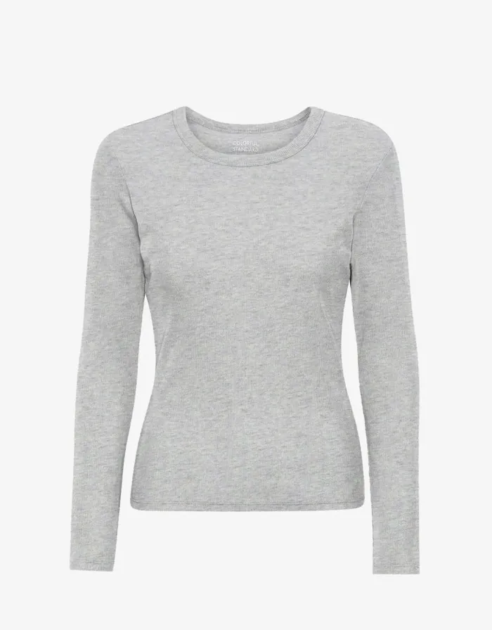 Women TShirts Colorful Standard Women Organic Rib LS TShirt Heather Grey