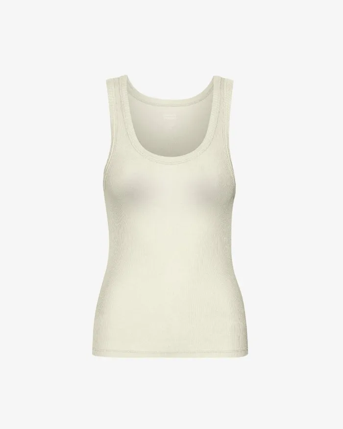 Women Tank Tops Colorful Standard Women Organic Rib Tank Top Ivory White