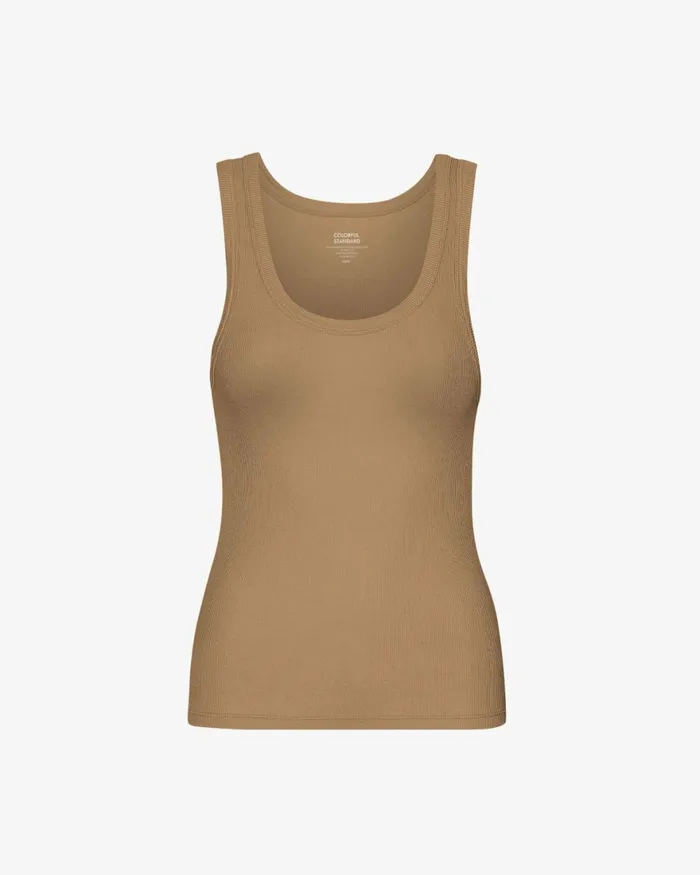 Women Tank Tops Colorful Standard Women Organic Rib Tank Top Sahara Camel
