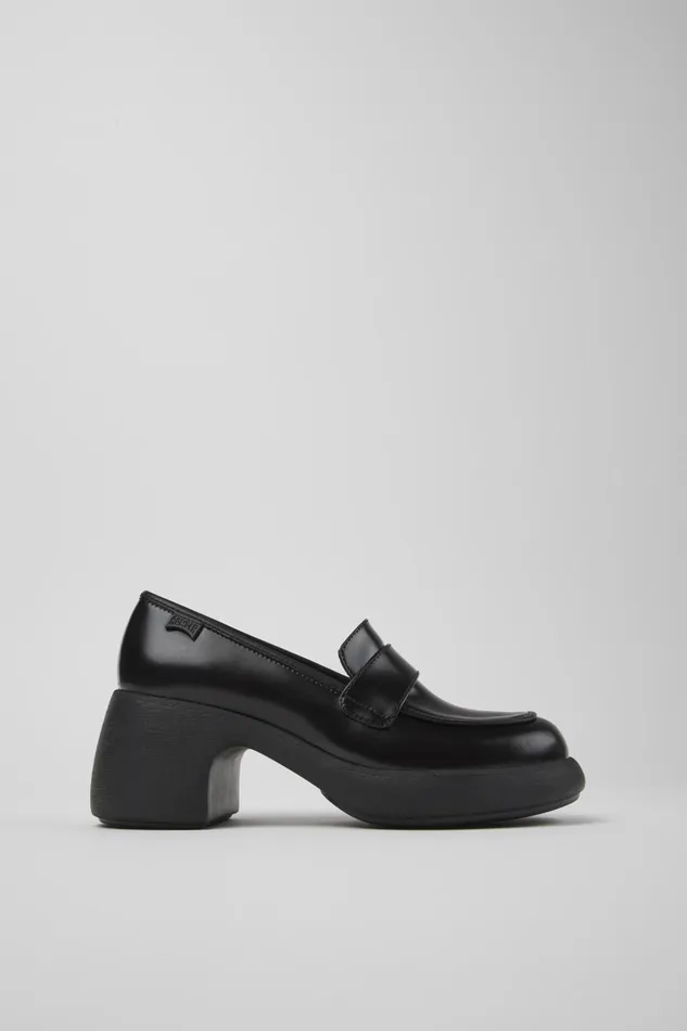 Women Thelma Black Leather Loafer Camper Formal Shoes Women Thelma Black Leather Loafer Camper Formal Shoes