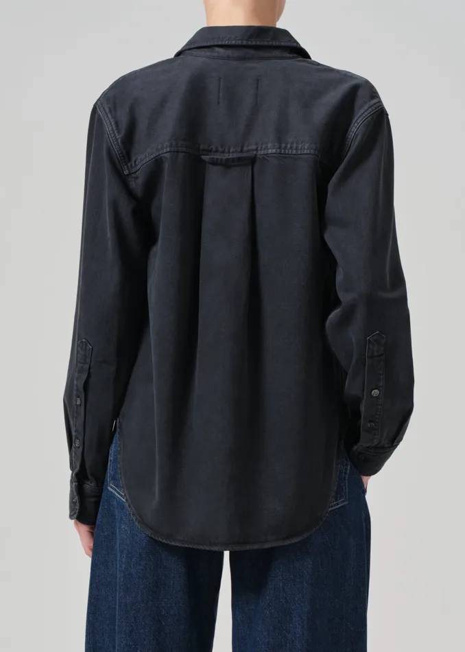 Women Tops Citizens Of Humanity Baby Shay Shirt In Washed Black