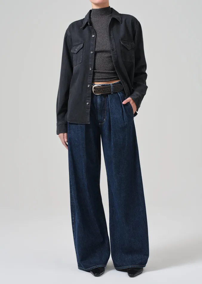 Women Tops Citizens Of Humanity Baby Shay Shirt In Washed Black