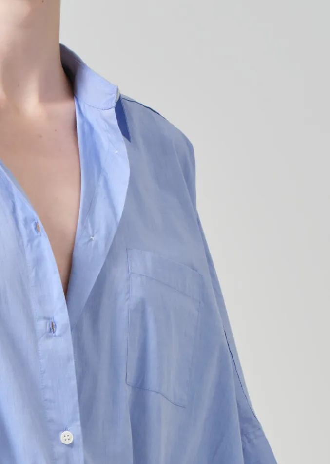 Women Tops Citizens Of Humanity Claire Origami Shirt In Blue End On End