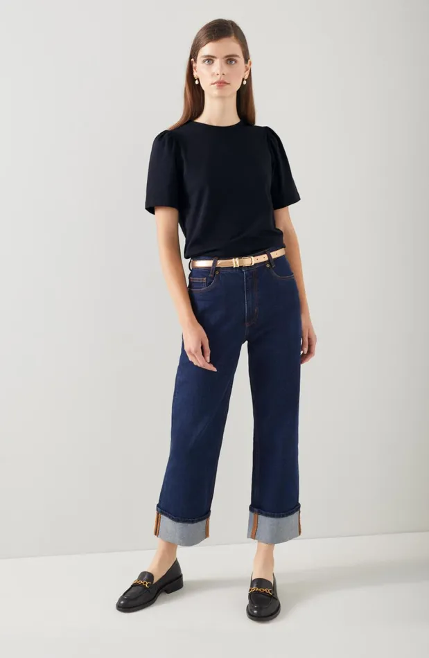 Women Tops LKBennett Issy Black Organic Cotton TShirt Black Women Tops LKBennett Issy Black Organic Cotton TShirt Black