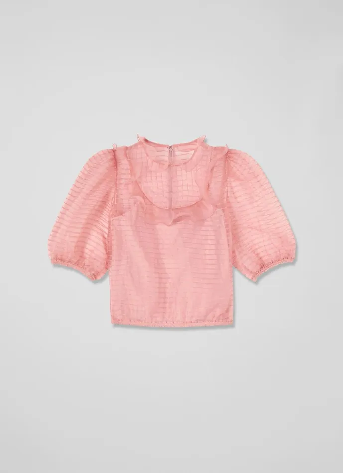 Women Tops LKBennett Maddie Pink Silk Organza Top Old Rose Women Tops LKBennett Maddie Pink Silk Organza Top Old Rose