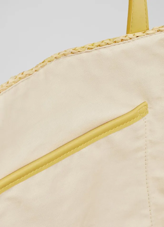 Women Tote Bags LKBennett Tara Yellow Marl Raffia Shoulder Bag Women Tote Bags LKBennett Tara Yellow Marl Raffia Shoulder Bag