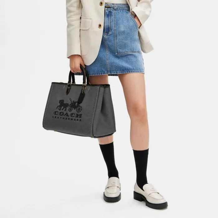 Women Totes and Carryalls Coach Reese Tote Brassblack