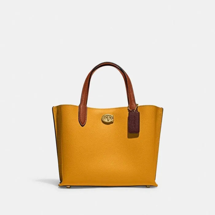 Women Totes and Carryalls Coach Willow Tote 24 In Colorblock Brassbuttercup Multi Women Totes and Carryalls Coach Willow Tote 24 In Colorblock Brassbuttercup Multi
