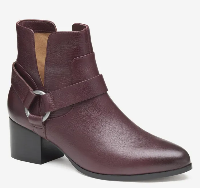 Women Trista Harness Bootie Bordeaux Calfskin JohnstonandMurphy Boots and Booties Women Trista Harness Bootie Bordeaux Calfskin JohnstonandMurphy Boots and Booties
