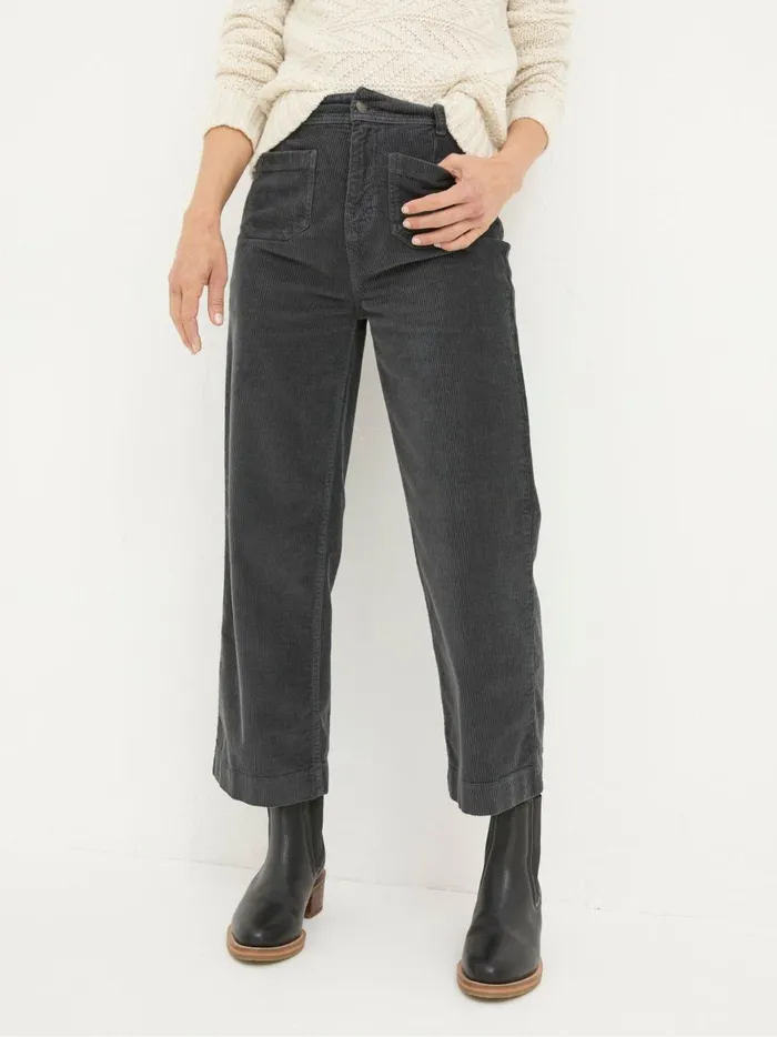 Women Trousers and Leggings Fat Face Keswick Charcoal Grey Wide Leg Crop Jeans Women Trousers and Leggings Fat Face Keswick Charcoal Grey Wide Leg Crop Jeans