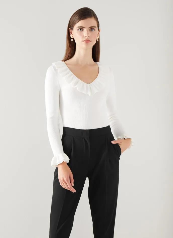 Women Trousers LKBennett Lilly Black Crepe Tailored Trousers Black Women Trousers LKBennett Lilly Black Crepe Tailored Trousers Black