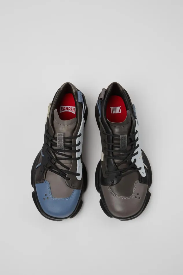 Women Twins Multicolored Leather And Textile Sneakers Camper Sneakers